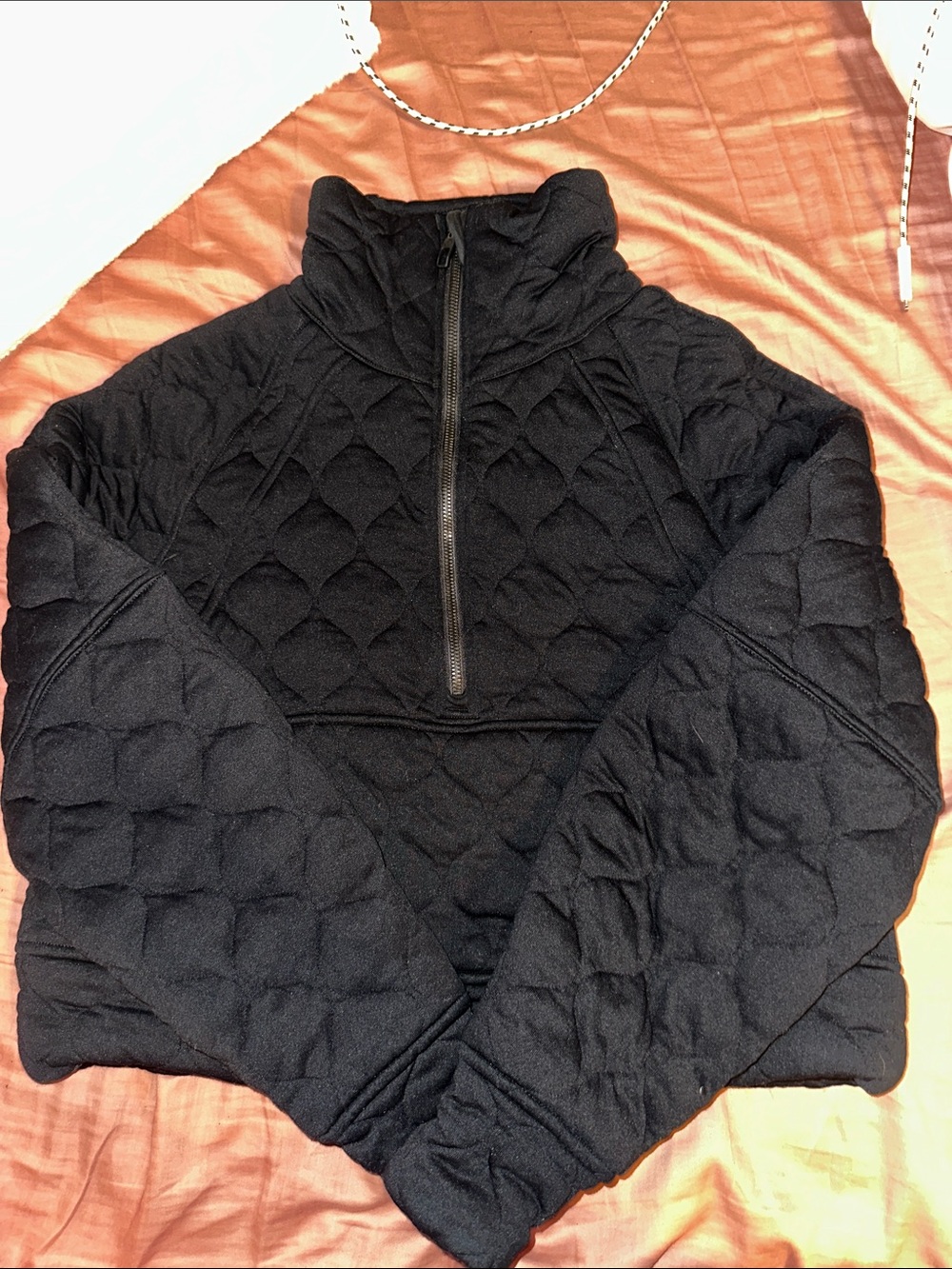 lululemon athletica Black Quilted Half-Zip Puffer Pullover